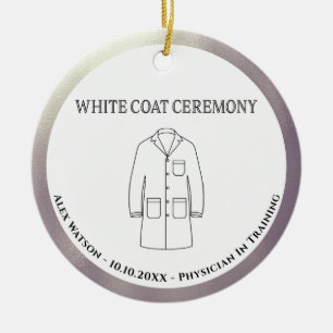 White Coat Ceremony Doctor Physician Monogrammed Ceramic Tree Decoration