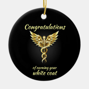 White Coat Ceremony Gold Medical  Ceramic Tree Decoration