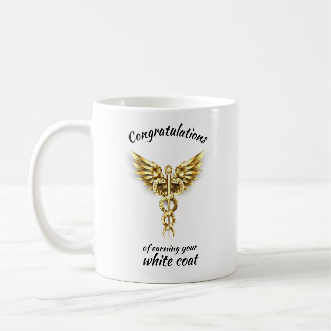 White Coat Ceremony Gold Medical  Coffee Mug (Left)