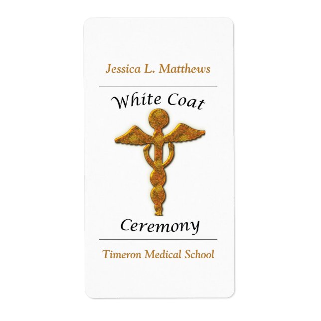 White Coat Ceremony Gold Medical, Custom Gift (Front)