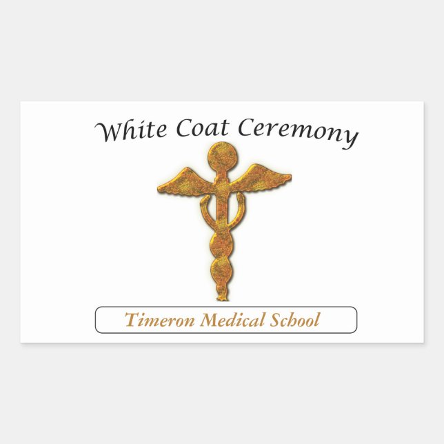 White Coat Ceremony Gold Medical, Custom Stickers (Front)