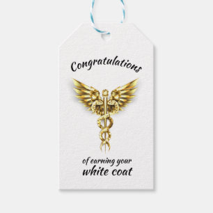 White Coat Ceremony Gold Medical Gift Tags