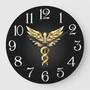 White Coat Ceremony Gold Medical  Large Clock