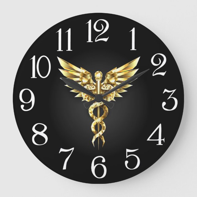 White Coat Ceremony Gold Medical  Large Clock (Front)