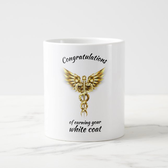 White Coat Ceremony Gold Medical  Large Coffee Mug (Front)