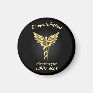 White Coat Ceremony Gold Medical Magnet