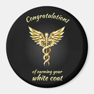White Coat Ceremony Gold Medical  Magnet