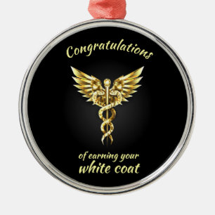 White Coat Ceremony Gold Medical Metal Tree Decoration