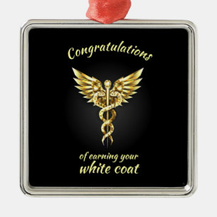 White Coat Ceremony Gold Medical  Metal Tree Decoration
