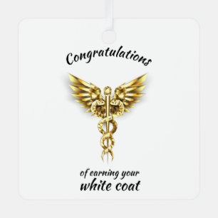White Coat Ceremony Gold Medical  Metal Tree Decoration
