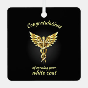 White Coat Ceremony Gold Medical  Metal Tree Decoration