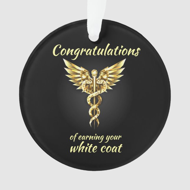 White Coat Ceremony Gold Medical  Ornament (Front)