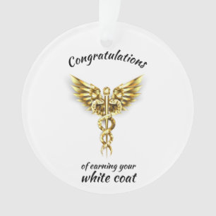 White Coat Ceremony Gold Medical  Ornament