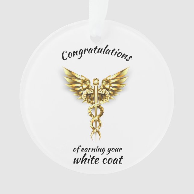 White Coat Ceremony Gold Medical  Ornament (Front)
