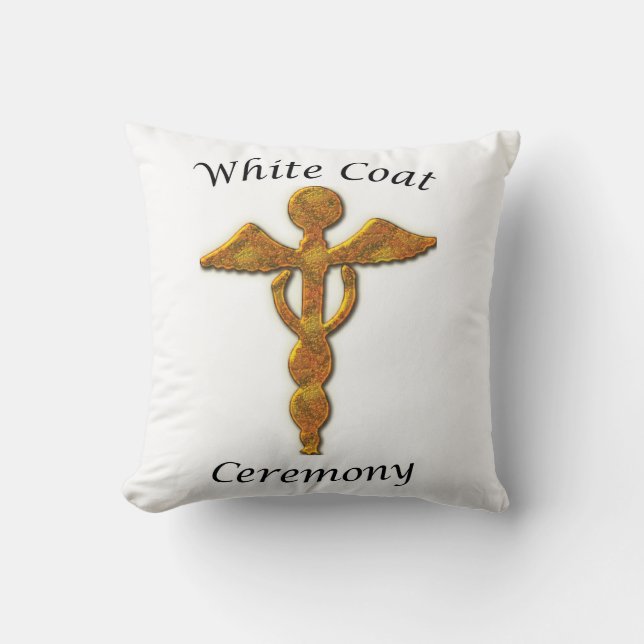 White Coat Ceremony Gold Medical, Square Gift Item Cushion (Front)
