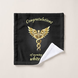 White Coat Ceremony Gold Medical Wash Cloth