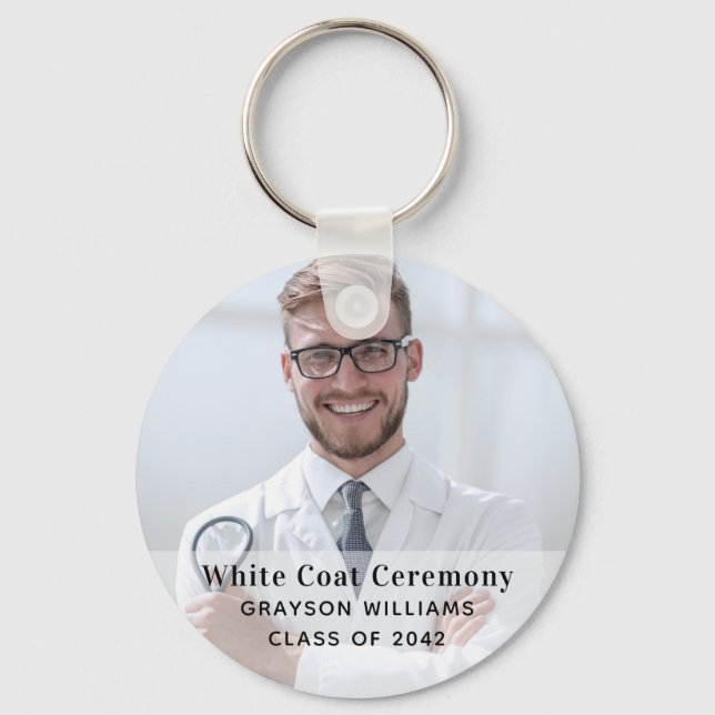 White Coat Ceremony Medical Photo  Key Ring (Front)
