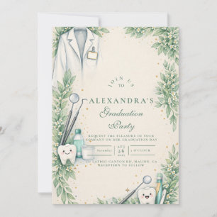 White Coat Dentist Graduation Celebration Invitation