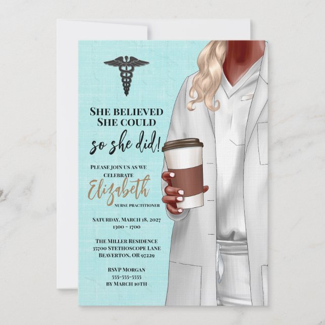 White Coat Medical School Graduation Invitation (Front)