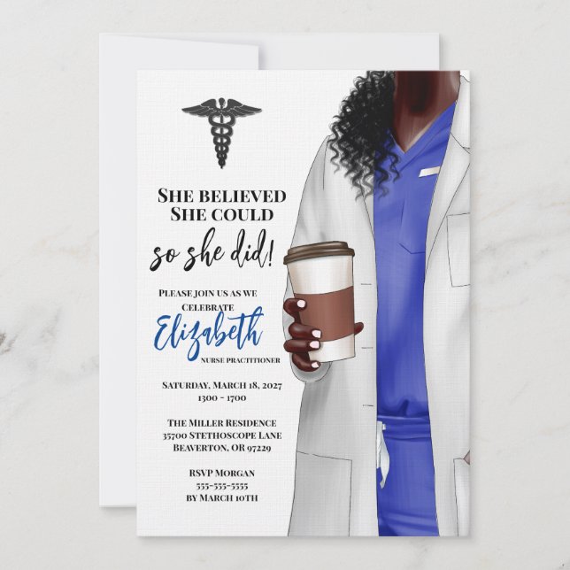 White Coat Medical School Graduation Invitation (Front)