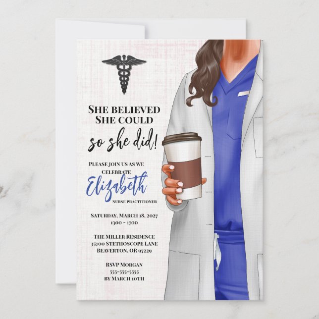 White Coat Medical School Graduation Invitation (Front)