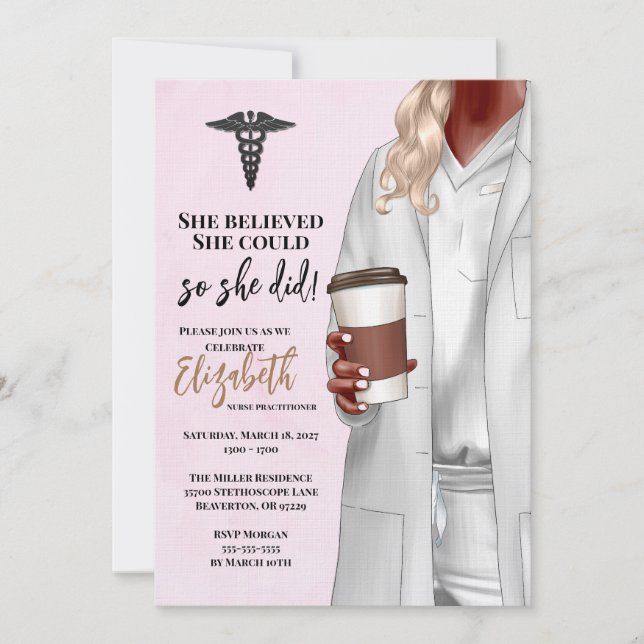 White Coat Medical School Graduation Invitation (Front)