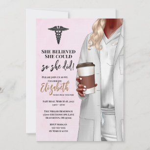 White Coat Medical School Graduation Invitation