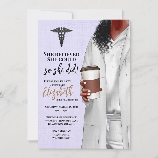 White Coat Medical School Graduation Invitation (Front)