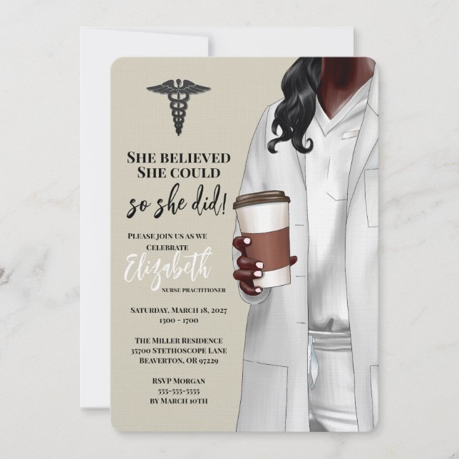 White Coat Medical School Graduation Invitation (Front)