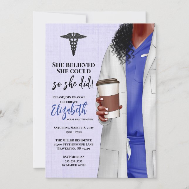 White Coat Medical School Graduation Invitation (Front)