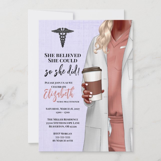 White Coat Medical School Graduation Invitation (Front)