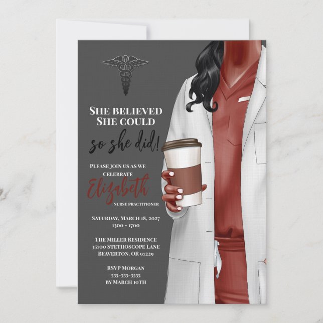White Coat Medical School Graduation Invitation (Front)