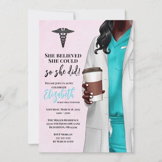 White Coat Medical School Graduation Invitation (Front)