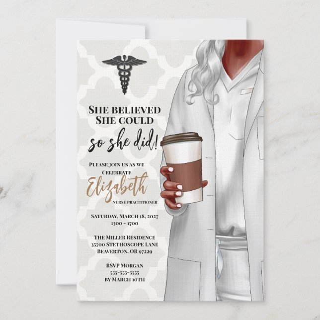 White Coat Medical School Graduation Invitation (Front)
