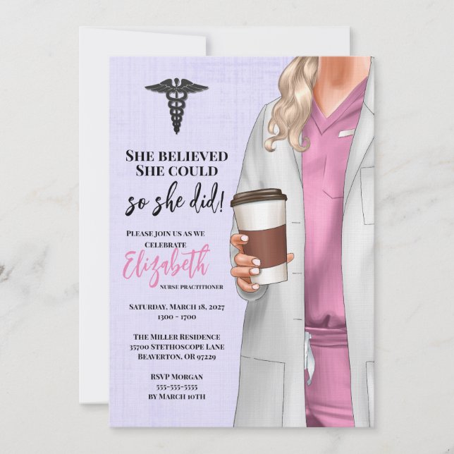 White Coat Medical School Graduation Invitation (Front)