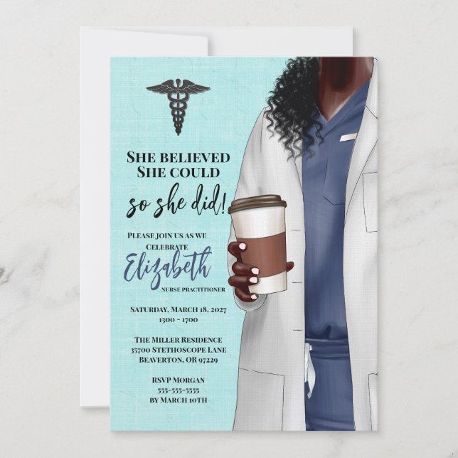 White Coat Medical School Graduation Invitation (Front)