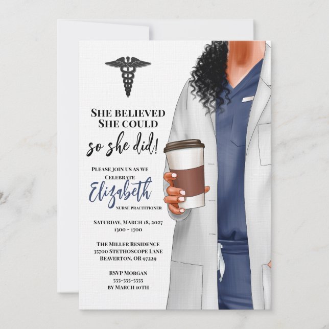 White Coat Medical School Graduation Invitation (Front)