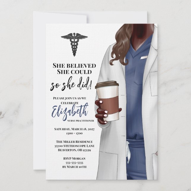 White Coat Medical School Graduation Invitation (Front)