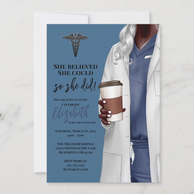 White Coat Medical School Graduation Invitation (Front)