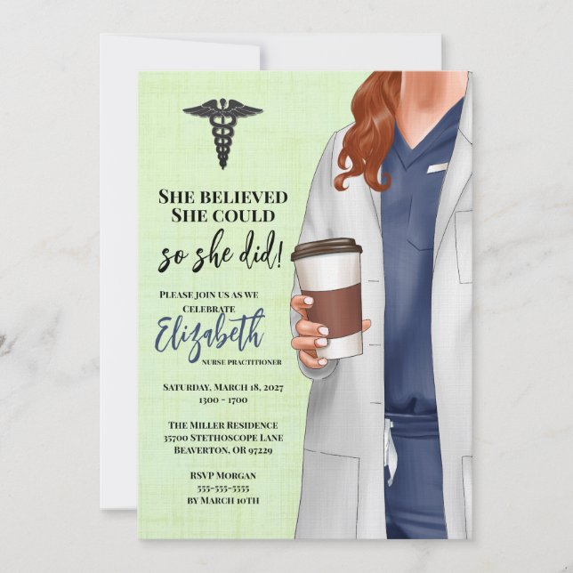 White Coat Medical School Graduation Invitation (Front)