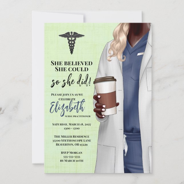 White Coat Medical School Graduation Invitation (Front)