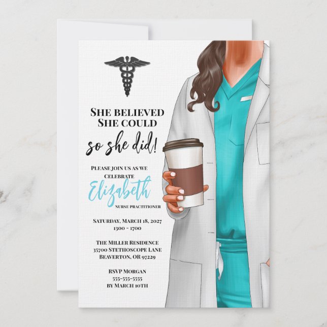 White Coat Medical School Graduation Invitation (Front)