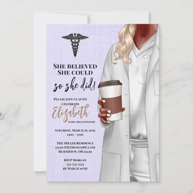 White Coat Medical School Graduation Invitation (Front)