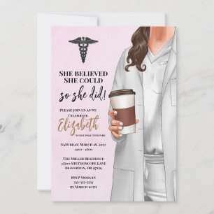 White Coat Medical School Graduation Invitation