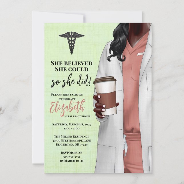 White Coat Medical School Graduation Invitation (Front)