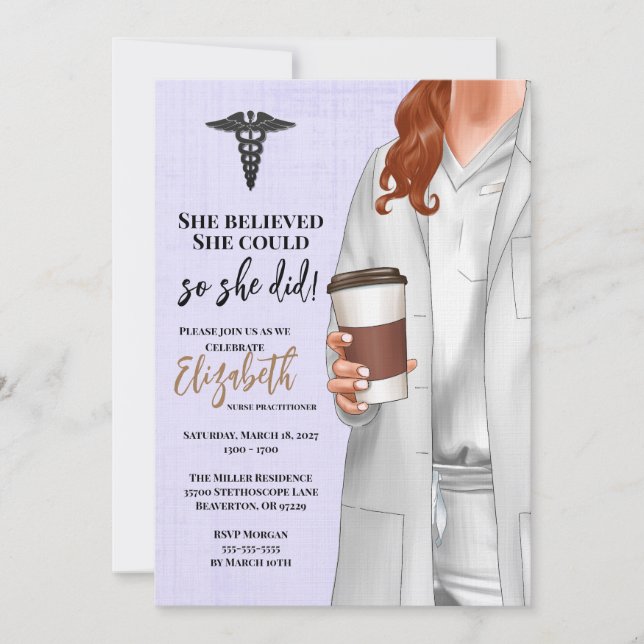 White Coat Medical School Graduation Invitation (Front)