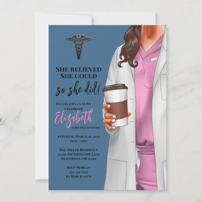 White Coat Medical School Graduation Invitation (Front)
