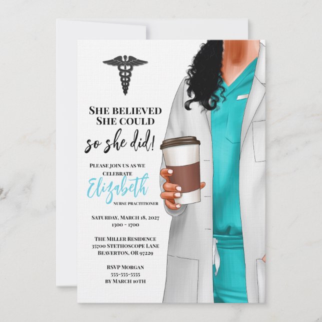 White Coat Medical School Graduation Invitation (Front)