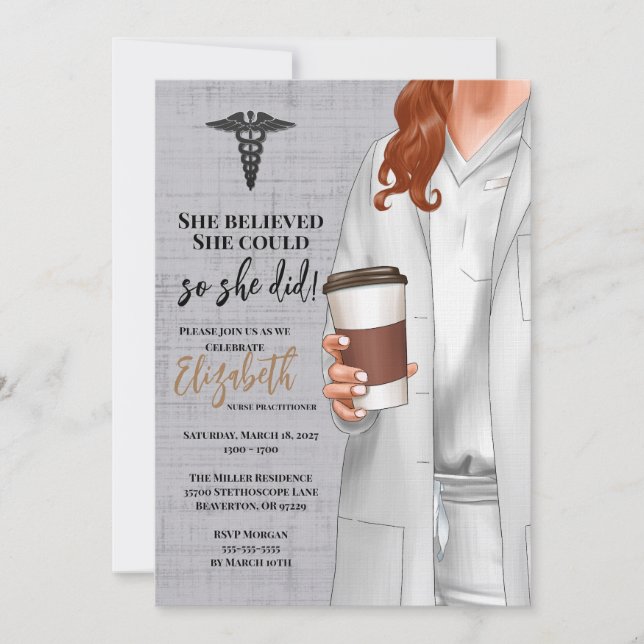 White Coat Medical School Graduation Invitation (Front)