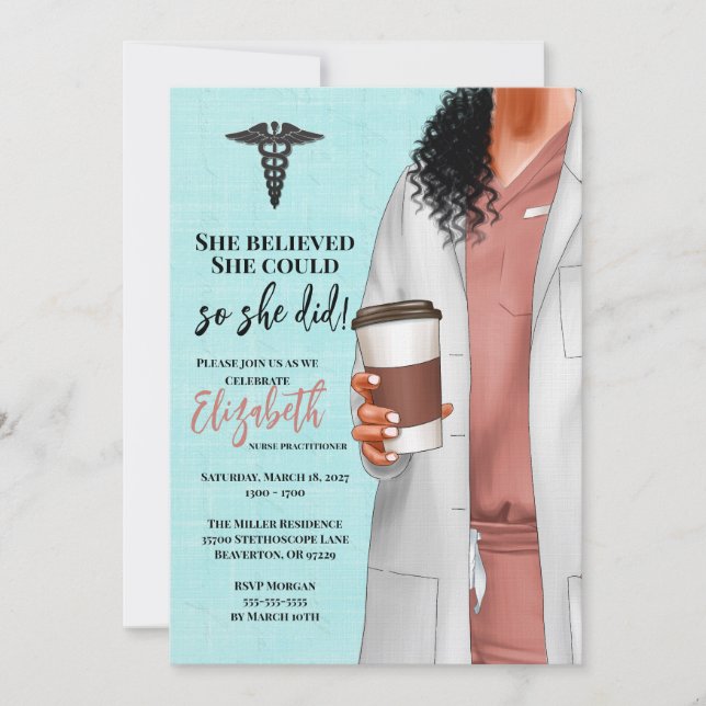 White Coat Medical School Graduation Invitation (Front)